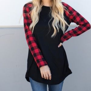 Never worn! Plaid long sleeve